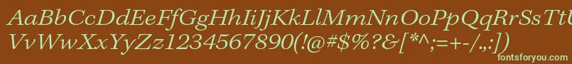KeplerstdLightextit Font – Green Fonts on Brown Background
