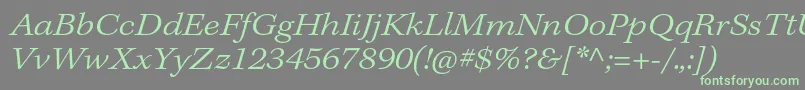 KeplerstdLightextit Font – Green Fonts on Gray Background