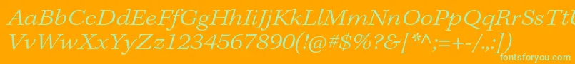 Шрифт KeplerstdLightextit – зелёные шрифты на оранжевом фоне