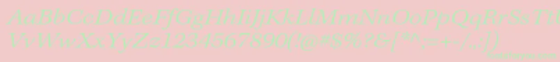 KeplerstdLightextit Font – Green Fonts on Pink Background
