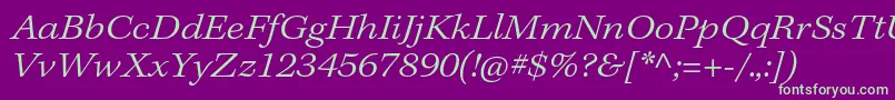 KeplerstdLightextit Font – Green Fonts on Purple Background