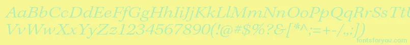 KeplerstdLightextit Font – Green Fonts on Yellow Background