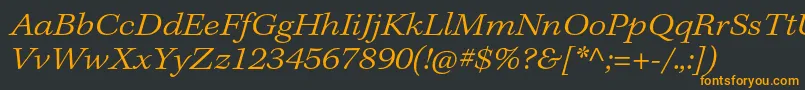 KeplerstdLightextit Font – Orange Fonts on Black Background
