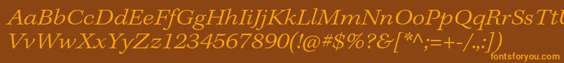 KeplerstdLightextit-Schriftart – Orangefarbene Schriften auf braunem Hintergrund
