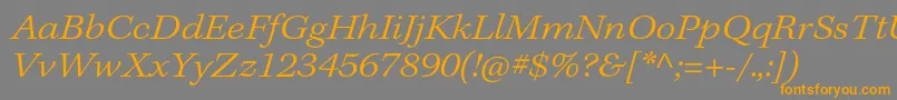 KeplerstdLightextit Font – Orange Fonts on Gray Background