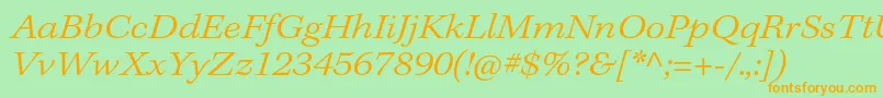 KeplerstdLightextit Font – Orange Fonts on Green Background