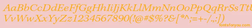 KeplerstdLightextit-Schriftart – Orangefarbene Schriften auf rosa Hintergrund