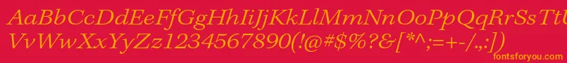 KeplerstdLightextit Font – Orange Fonts on Red Background