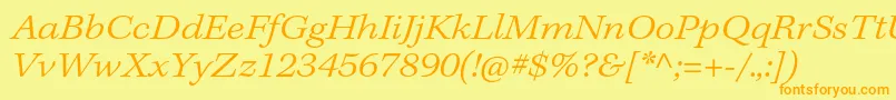 KeplerstdLightextit-Schriftart – Orangefarbene Schriften auf gelbem Hintergrund