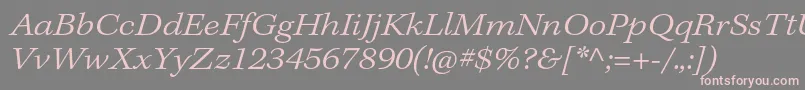 KeplerstdLightextit-Schriftart – Rosa Schriften auf grauem Hintergrund