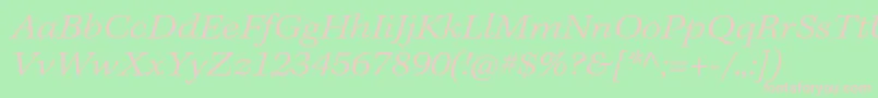 KeplerstdLightextit Font – Pink Fonts on Green Background