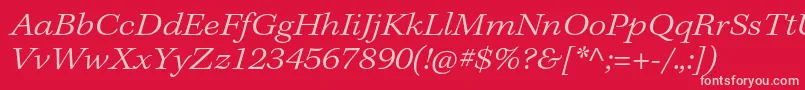 KeplerstdLightextit Font – Pink Fonts on Red Background