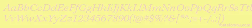 KeplerstdLightextit Font – Pink Fonts on Yellow Background