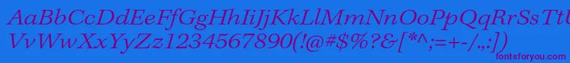 KeplerstdLightextit Font – Purple Fonts on Blue Background