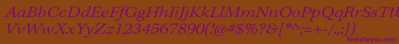 KeplerstdLightextit-Schriftart – Violette Schriften auf braunem Hintergrund