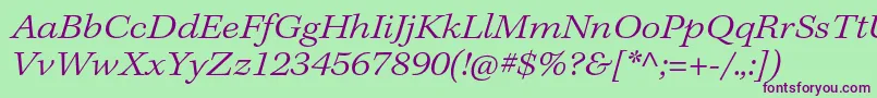 KeplerstdLightextit-Schriftart – Violette Schriften auf grünem Hintergrund