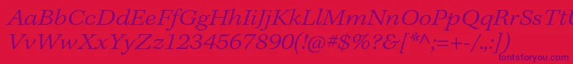 KeplerstdLightextit-Schriftart – Violette Schriften auf rotem Hintergrund