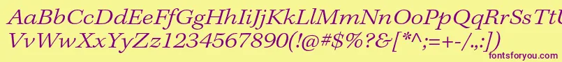 KeplerstdLightextit Font – Purple Fonts on Yellow Background