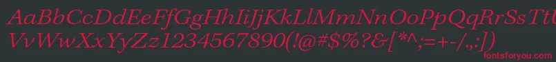 KeplerstdLightextit Font – Red Fonts on Black Background