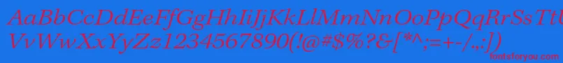 KeplerstdLightextit Font – Red Fonts on Blue Background