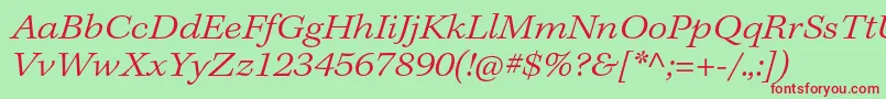 KeplerstdLightextit Font – Red Fonts on Green Background