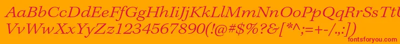 KeplerstdLightextit Font – Red Fonts on Orange Background