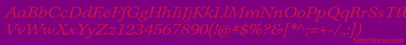 KeplerstdLightextit Font – Red Fonts on Purple Background