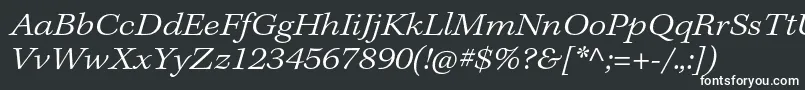 Шрифт KeplerstdLightextit – белые шрифты на чёрном фоне