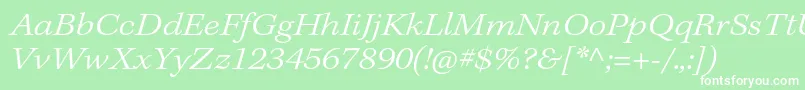 KeplerstdLightextit-Schriftart – Weiße Schriften auf grünem Hintergrund