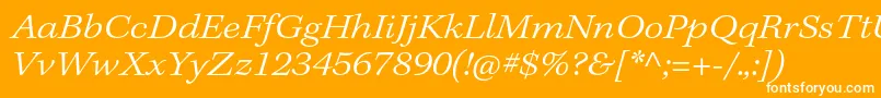 Шрифт KeplerstdLightextit – белые шрифты на оранжевом фоне