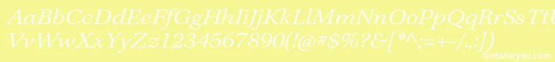 KeplerstdLightextit-Schriftart – Weiße Schriften auf gelbem Hintergrund