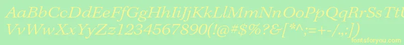 KeplerstdLightextit Font – Yellow Fonts on Green Background