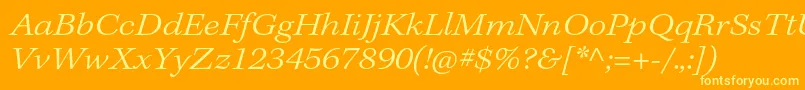 Шрифт KeplerstdLightextit – жёлтые шрифты на оранжевом фоне