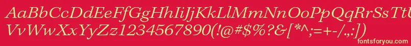 Шрифт KeplerstdLightextit – жёлтые шрифты на красном фоне
