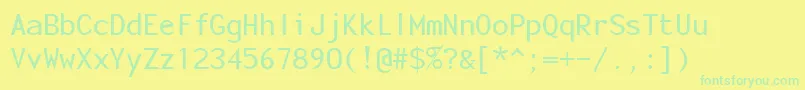 Police FonotoneRegular – polices vertes sur fond jaune