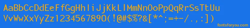 FonotoneRegular Font – Orange Fonts on Blue Background