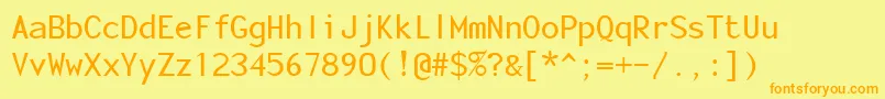 FonotoneRegular Font – Orange Fonts on Yellow Background