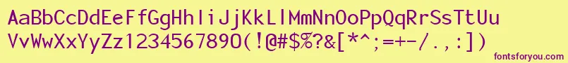 FonotoneRegular Font – Purple Fonts on Yellow Background