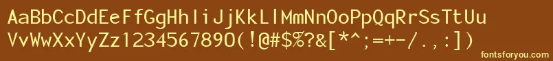 FonotoneRegular Font – Yellow Fonts on Brown Background