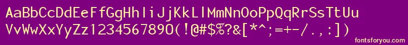 Fonte FonotoneRegular – fontes amarelas em um fundo roxo