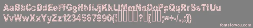 Hole Font – Pink Fonts on Gray Background