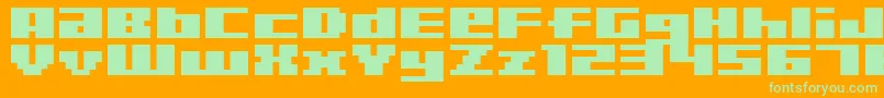 Шрифт Bmria – зелёные шрифты на оранжевом фоне