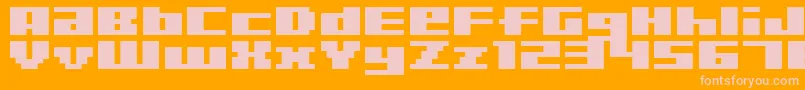 Fonte Bmria – fontes rosa em um fundo laranja