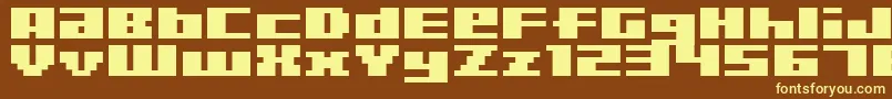 Bmria-Schriftart – Gelbe Schriften auf braunem Hintergrund