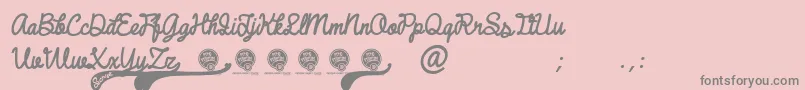 Police DhfBroffontScriptItalic – polices grises sur fond rose