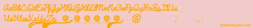 DhfBroffontScriptItalic Font – Orange Fonts on Pink Background