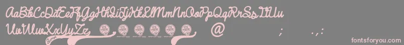 DhfBroffontScriptItalic Font – Pink Fonts on Gray Background