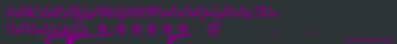 DhfBroffontScriptItalic Font – Purple Fonts on Black Background