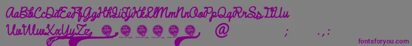 DhfBroffontScriptItalic Font – Purple Fonts on Gray Background