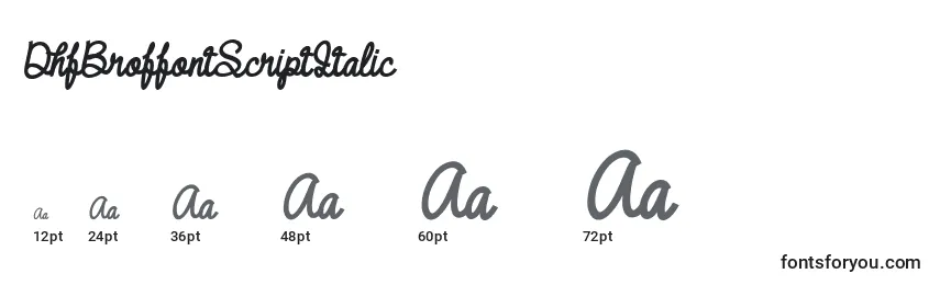 DhfBroffontScriptItalic Font Sizes